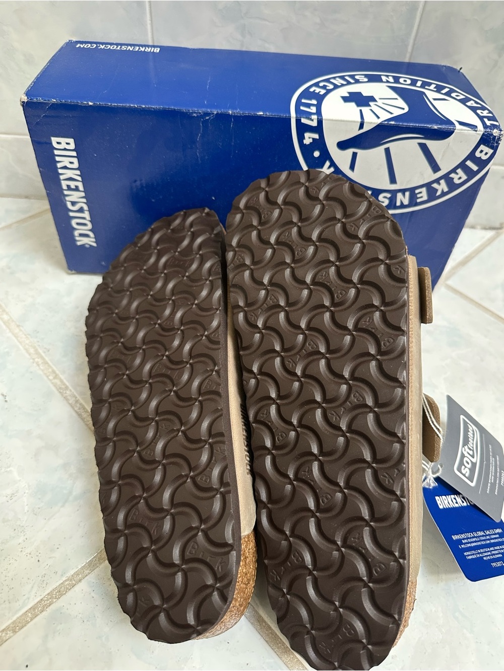 NWT Birkenstock Arizona Soft Footbed Tobacco Brown Oiled Leather Size 39 - Picture 10 of 16